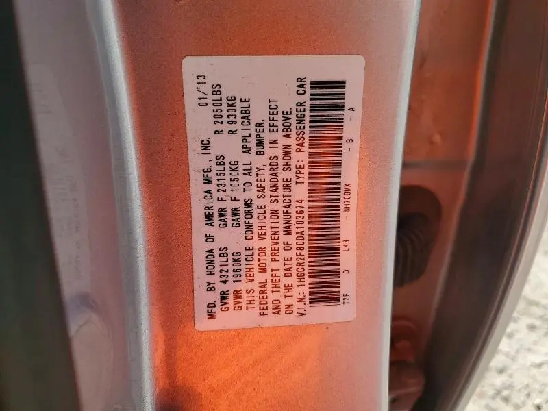 2013 HONDA ACCORD EXL  