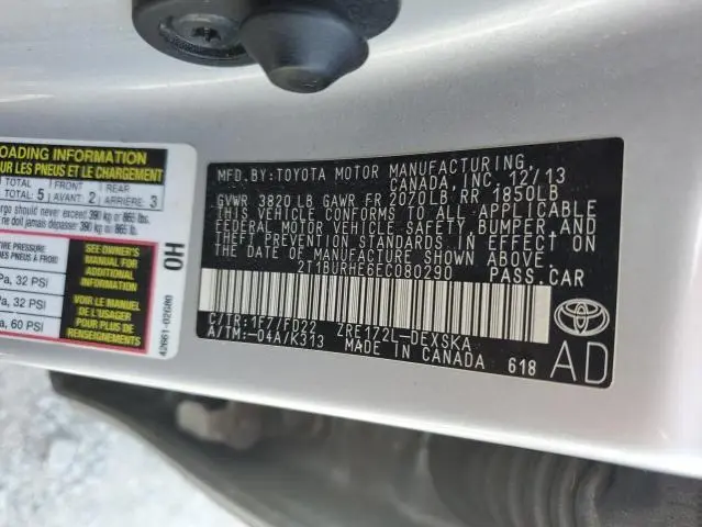 2014 TOYOTA COROLLA L