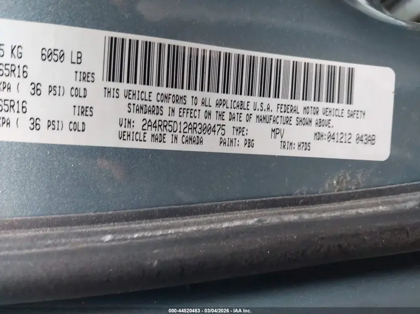 2010 CHRYSLER TOWN & COUNTRY TOURING