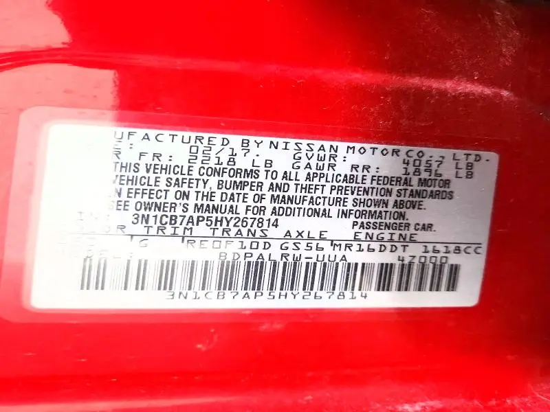 2017 NISSAN SENTRA SR TURBO  