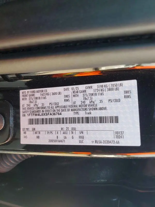 2025 FORD F150 TREMOR  