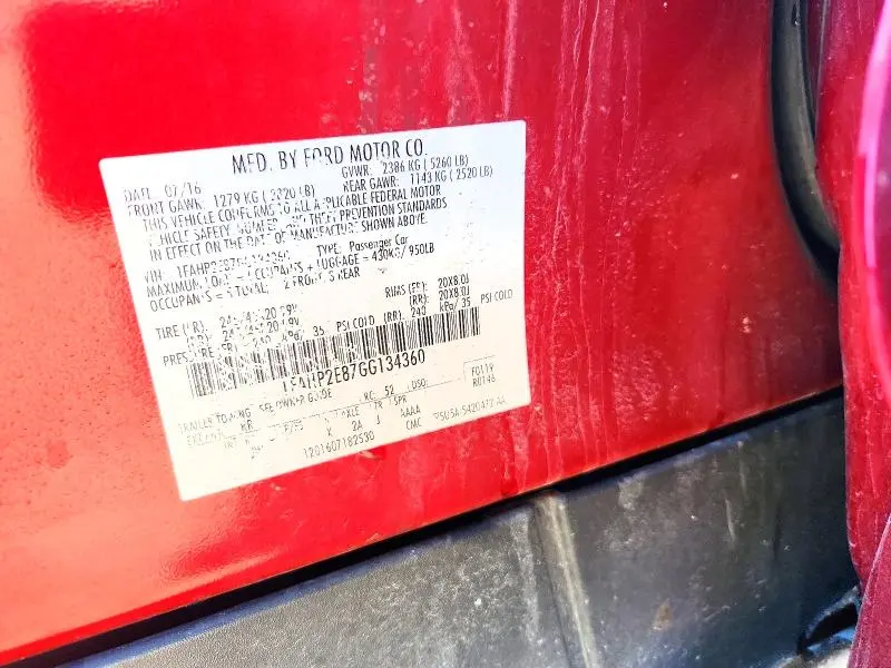 2016 FORD TAURUS SEL  