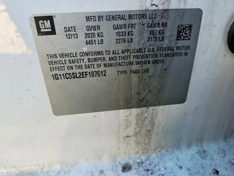 2014 CHEVROLET MALIBU 1LT  