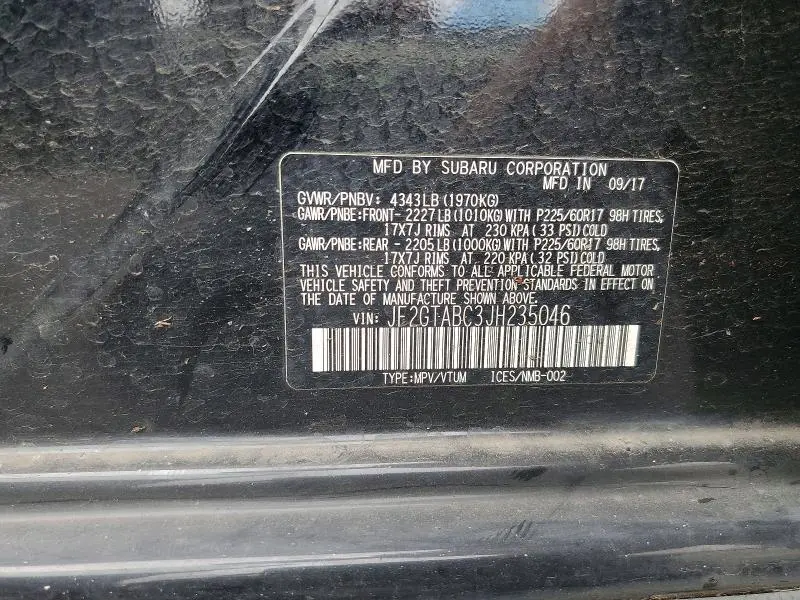 2018 SUBARU CROSSTREK PREMIUM  