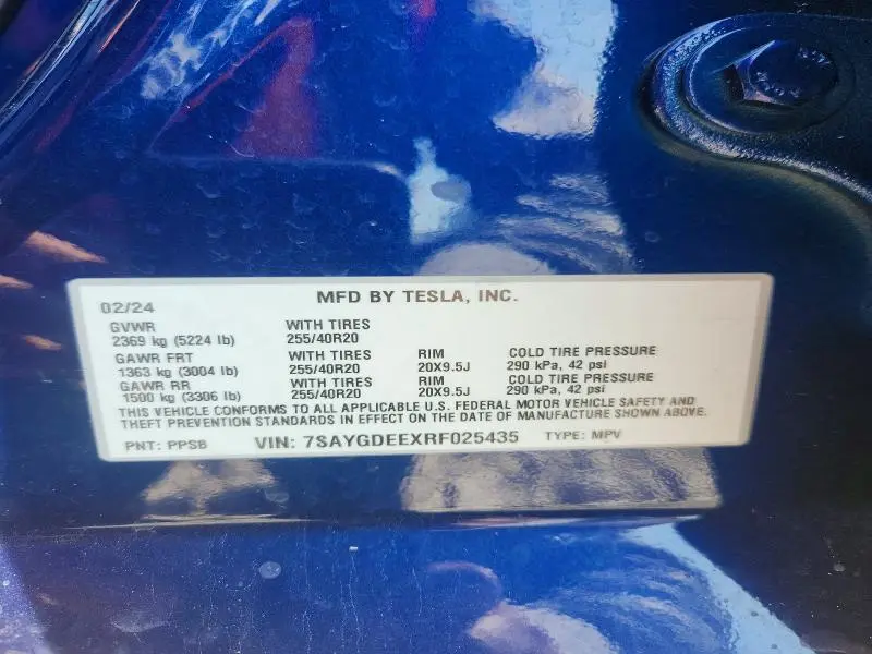 2024 TESLA MODEL Y   