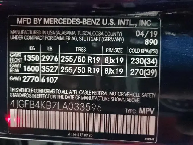 2020 MERCEDES-BENZ GLE 350 4MATIC  