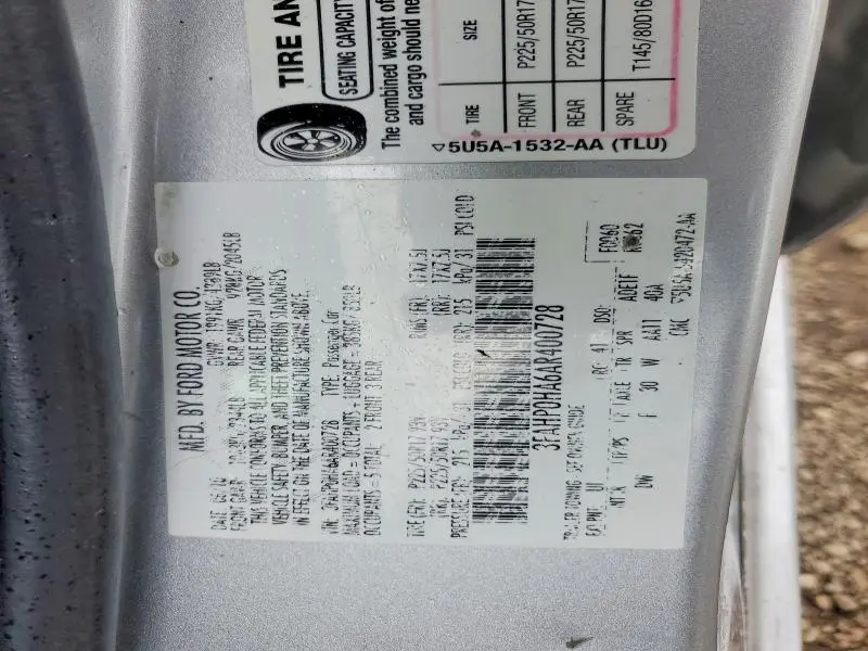 2010 FORD FUSION SE  
