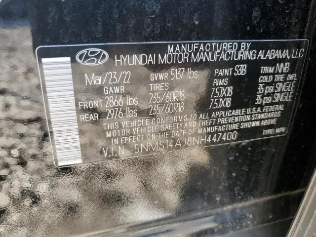 2022 HYUNDAI SANTA FE SE  