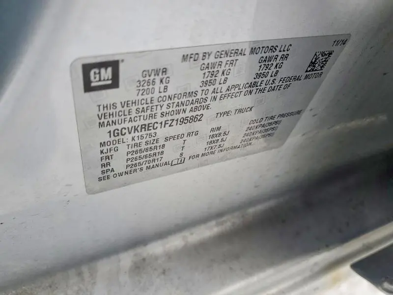 2015 CHEVROLET SILVERADO K1500 LT  