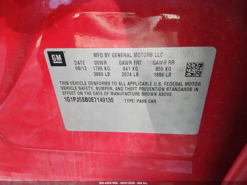 2014 CHEVROLET CRUZE ECO MANUAL