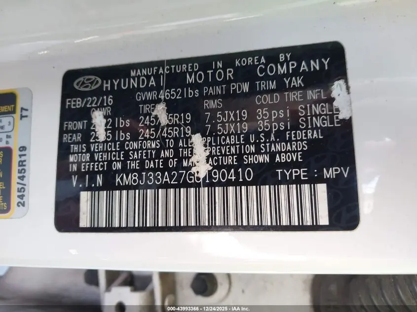 2016 HYUNDAI TUCSON SPORT