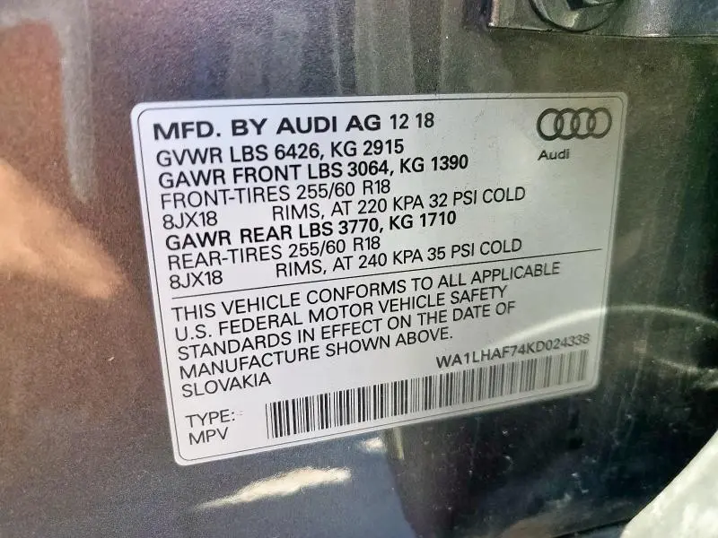 2019 AUDI Q7 PREMIUM PLUS