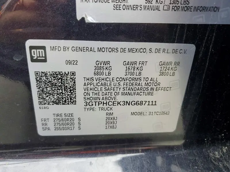 2022 GMC SIERRA C1500 ELEVATION  