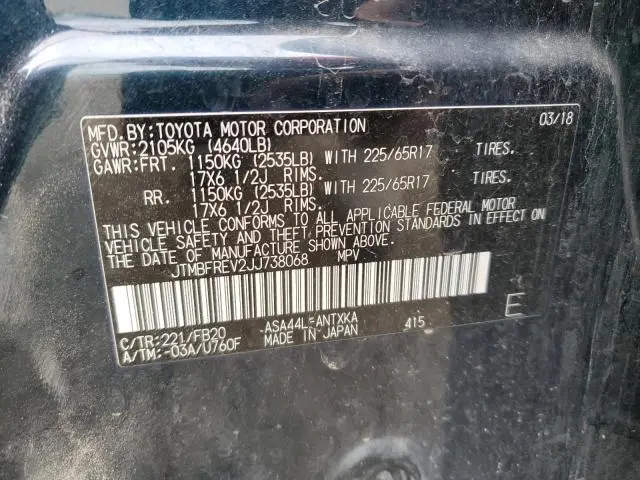2018 TOYOTA RAV4 LE  