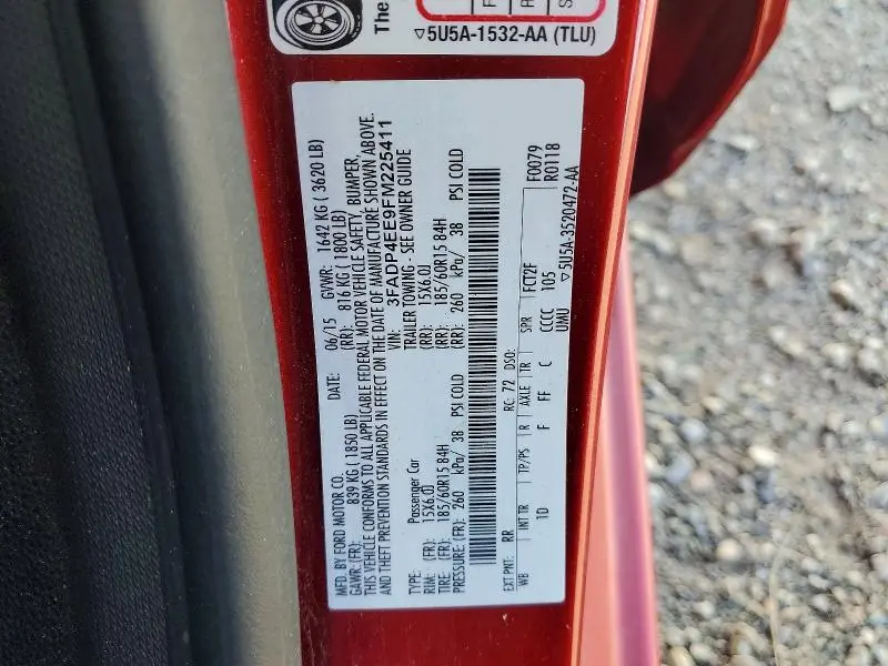 2015 FORD FIESTA SE  