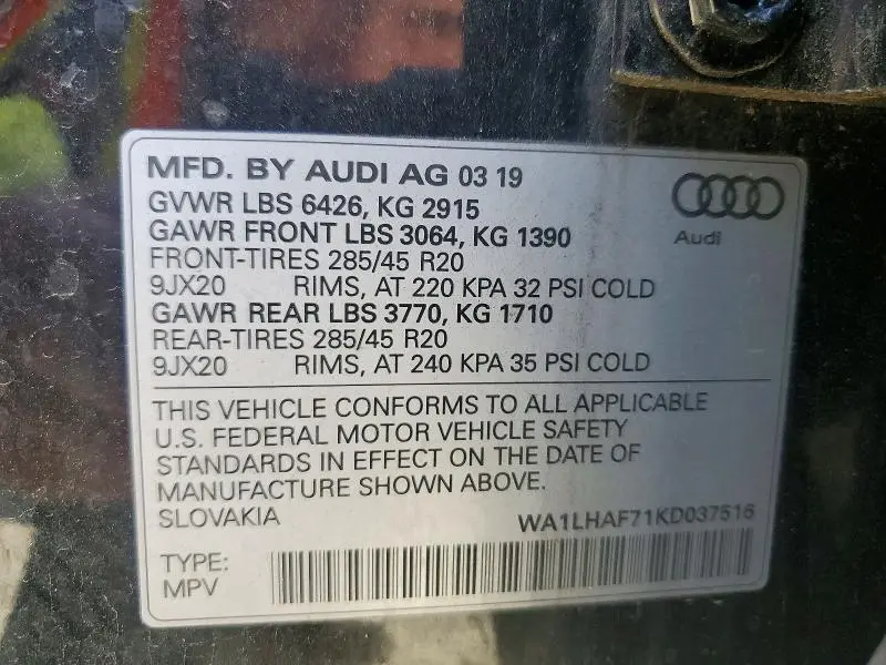 2019 AUDI Q7 PREMIUM PLUS  