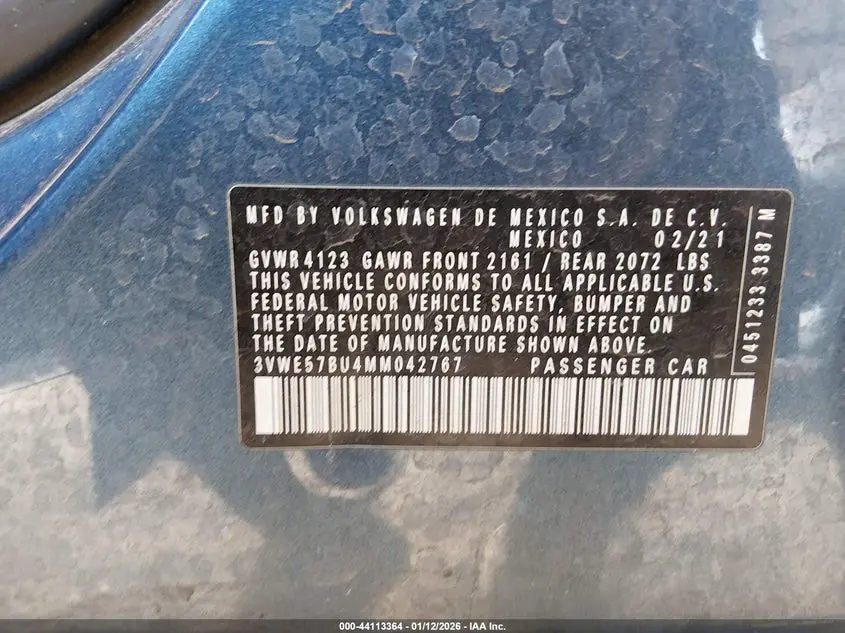 2021 VOLKSWAGEN JETTA 1.4T SEL