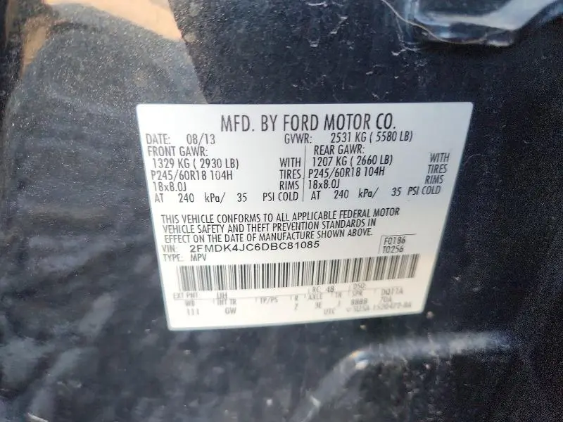 2013 FORD EDGE SEL  