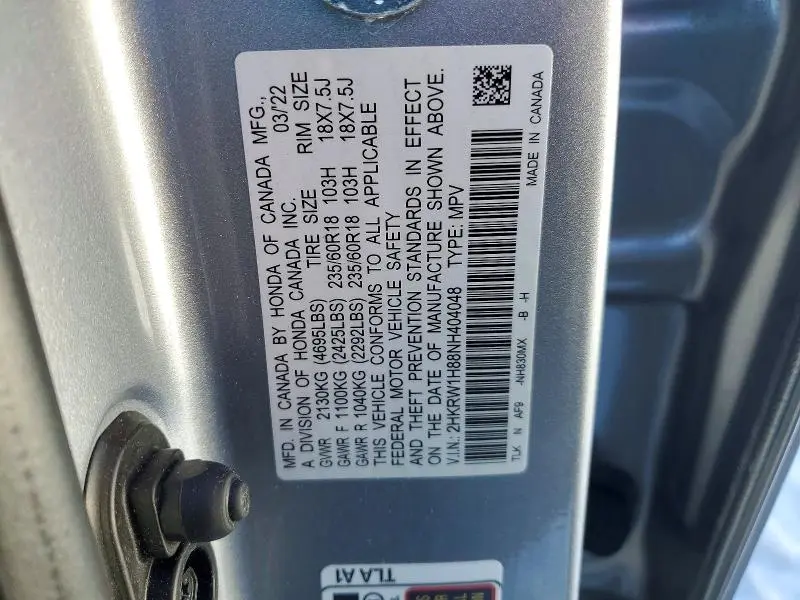2022 HONDA CR-V EXL  