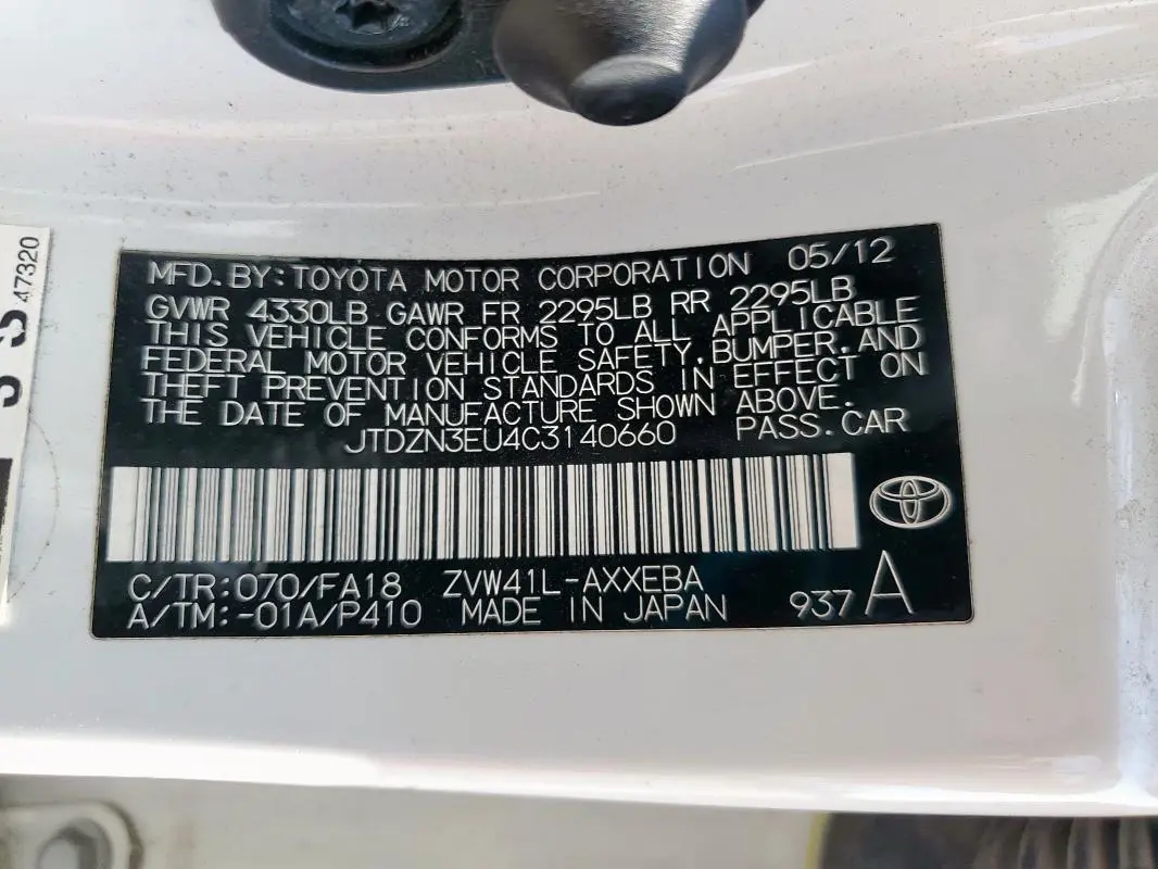 2012 TOYOTA PRIUS V   