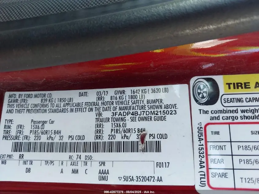 2013 FORD FIESTA SE