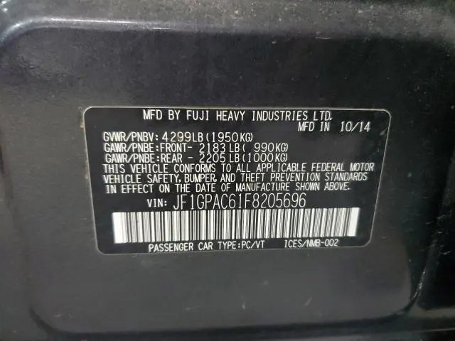 2015 SUBARU IMPREZA PREMIUM  