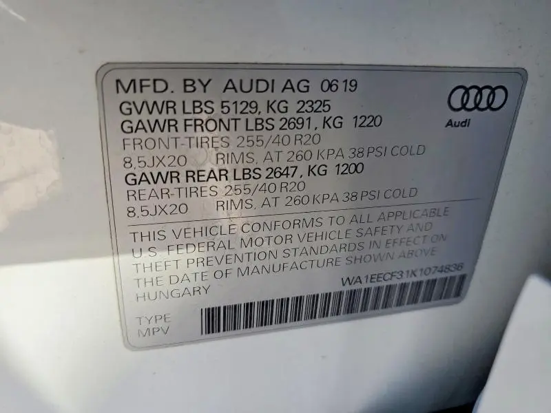 2019 AUDI Q3 PREMIUM PLUS S-LINE  