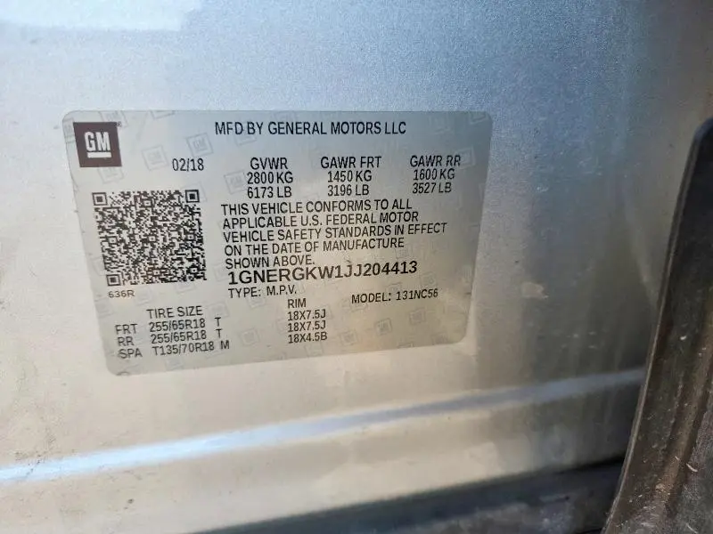2018 CHEVROLET TRAVERSE LT  
