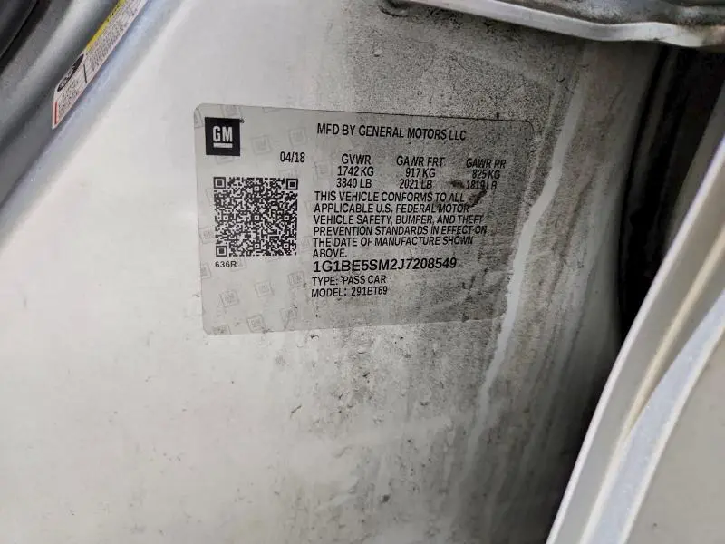 2018 CHEVROLET CRUZE LT  