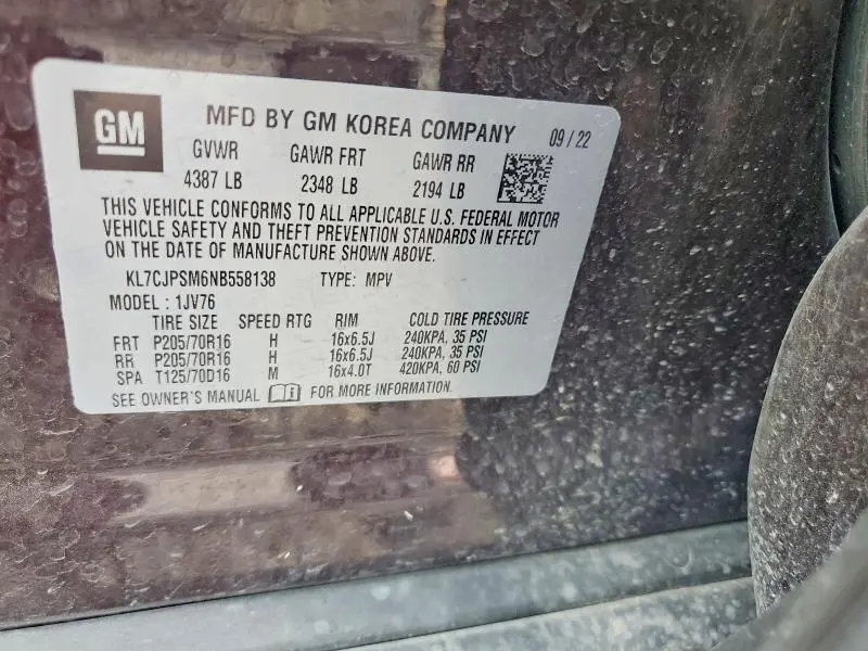 2022 CHEVROLET TRAX 1LT  