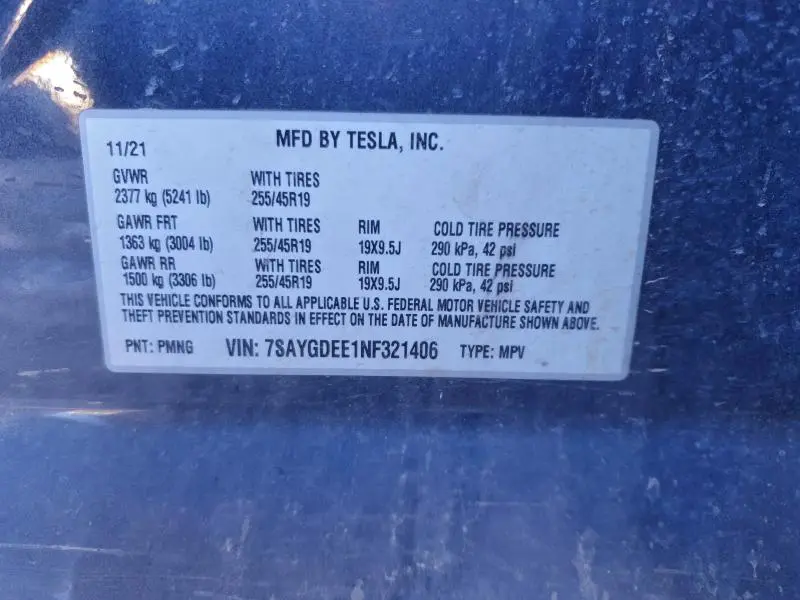 2022 TESLA MODEL Y   