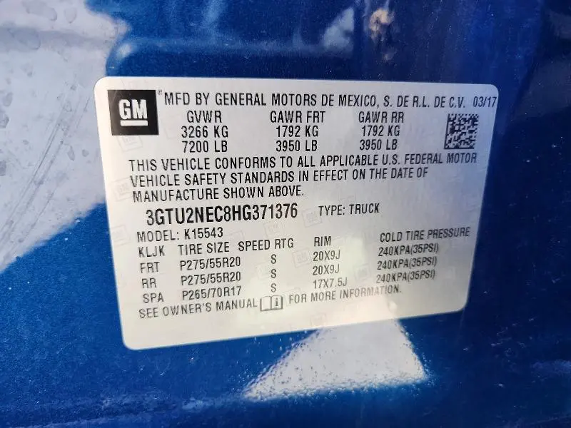 2017 GMC SIERRA K1500 SLT  