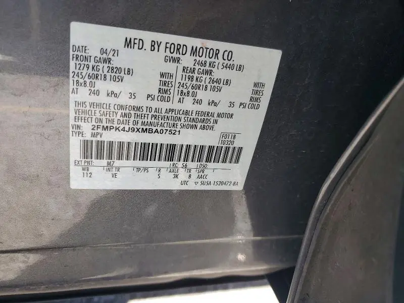 2021 FORD EDGE SEL  