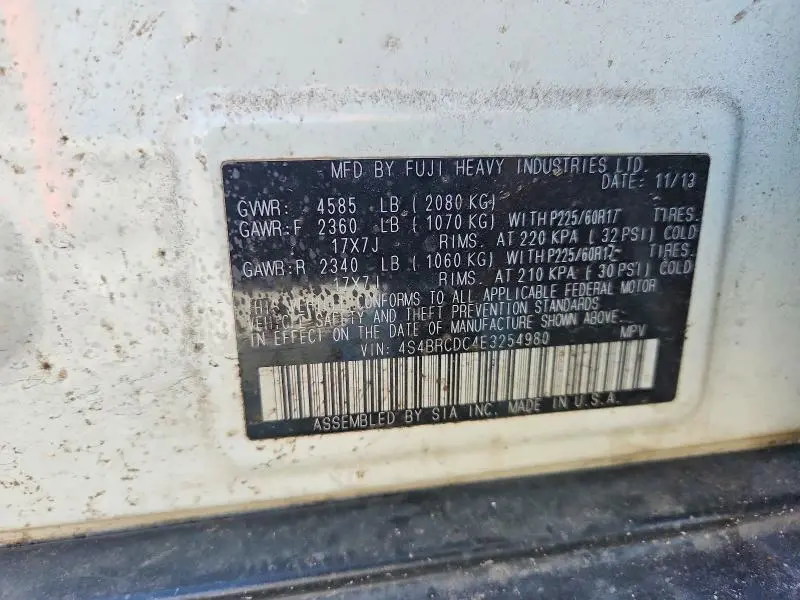 2014 SUBARU OUTBACK 2.5I PREMIUM  