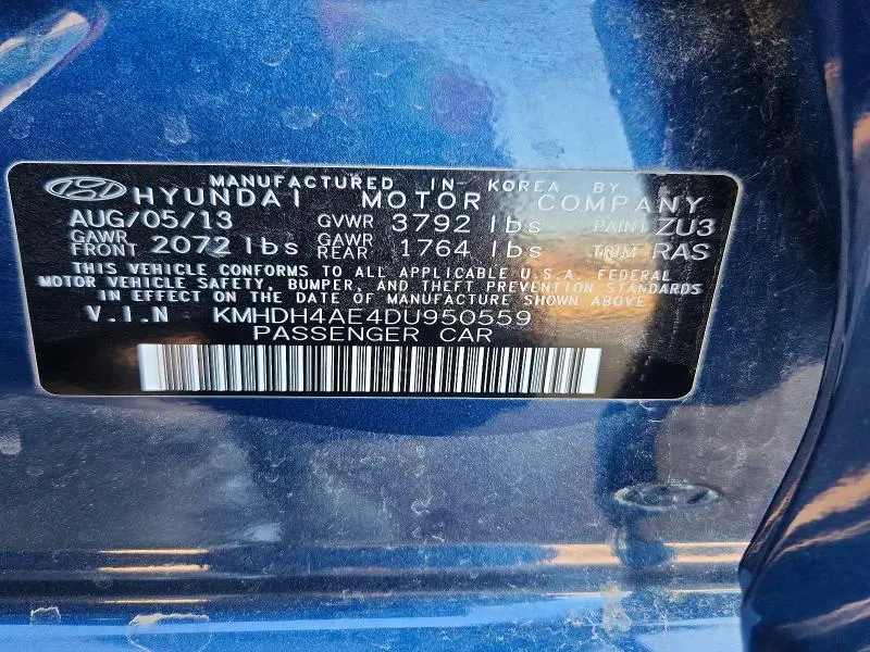 2013 HYUNDAI ELANTRA GLS  