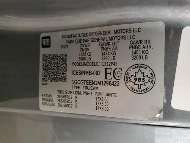 2021 CHEVROLET COLORADO ZR2  