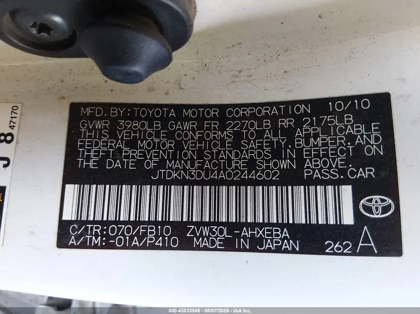 2010 TOYOTA PRIUS II