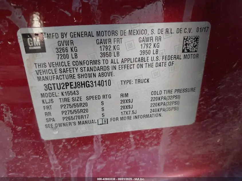 2017 GMC SIERRA 1500 DENALI