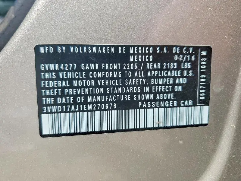 2014 VOLKSWAGEN JETTA SE  