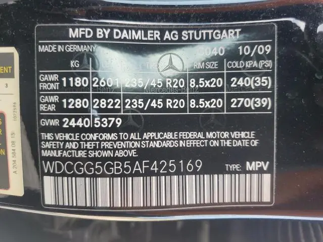 2010 MERCEDES-BENZ GLK 350  