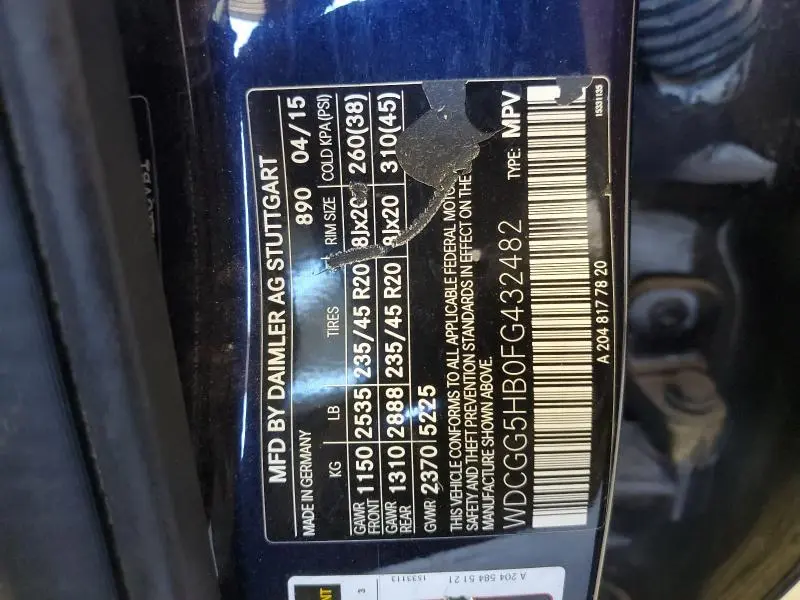 2015 MERCEDES-BENZ GLK 350  