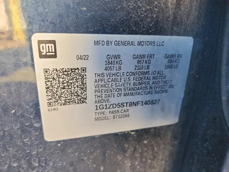2022 CHEVROLET MALIBU LT  