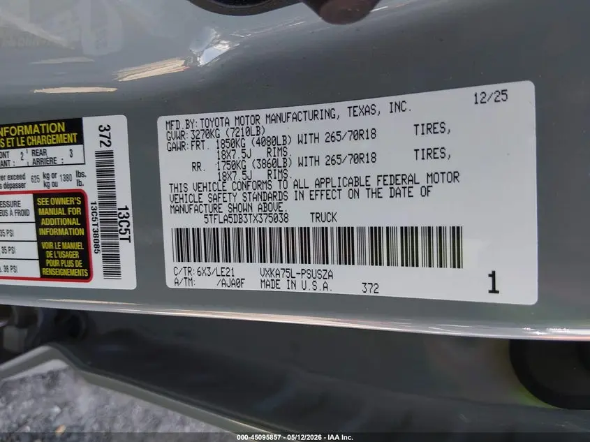 2026 TOYOTA TUNDRA SR5 CREWMAX 5.5' BED