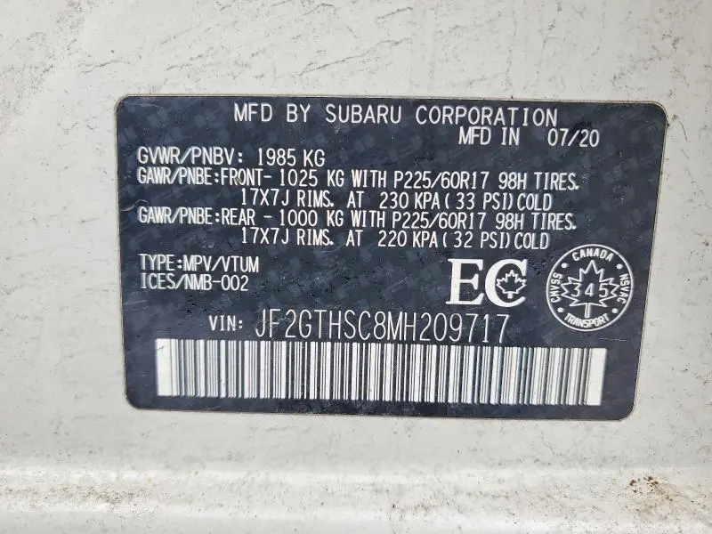 2021 SUBARU CROSSTREK SPORT  