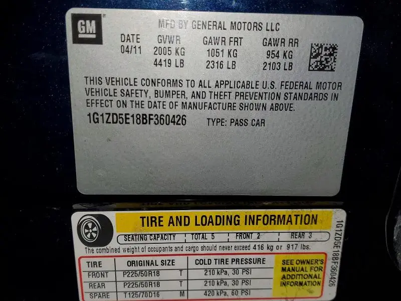 2011 CHEVROLET MALIBU 2LT  