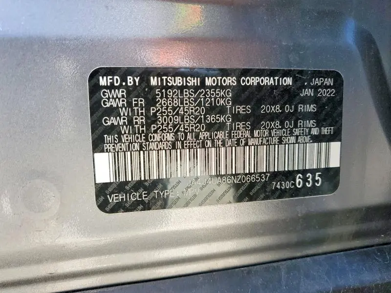 2022 MITSUBISHI OUTLANDER SE  