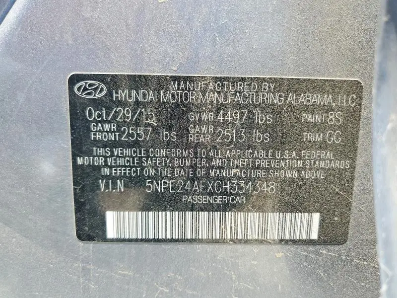 2016 HYUNDAI SONATA SE  
