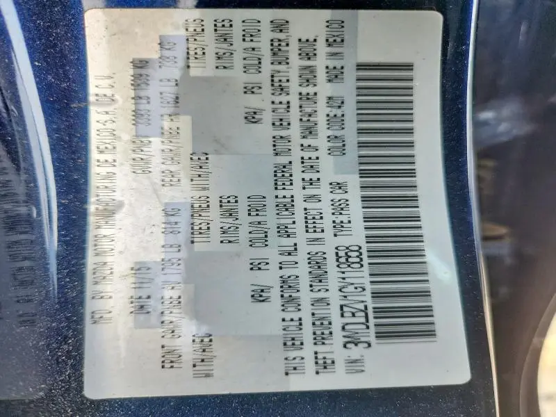 2016 SCION IA BASE  