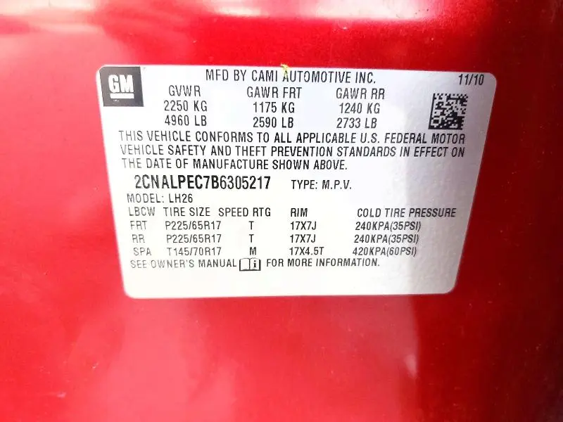 2011 CHEVROLET EQUINOX LT  