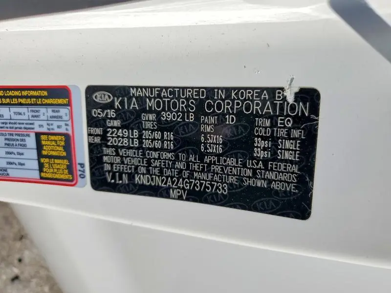 2016 KIA SOUL BASE  